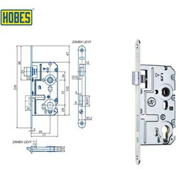 HOBES Zámek zadlabací K221 72/77 L vložka