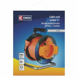 EMOS PVC prodlužovací kabel na bubnu – spojka, 50m, 1,5mm2