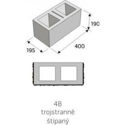 Face block /400x195x190/ 3str.štíp. hnědá HX2/19/4B Presbeton