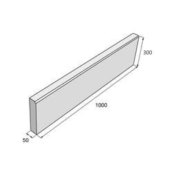 Obrubník zahradní zkosený /100x30x5cm/ přírodní ABO 12-30 (28ks/pal) PRESBETON