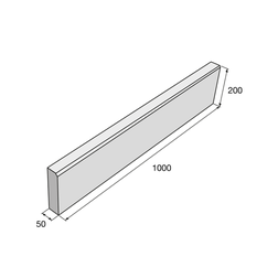 Obrubník záhonový zkosený /100x20x5cm/ přírodní ABO 12-20 PRESBETON