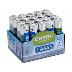 EXTOL ENERGY 42002 baterie zink-chloridové, 2ks, 1,5V AAA (R03)