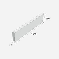 Obrubník záhonový /100x25x5cm/přírodní ABO 10-20 (34ks/pal) PRESBETON