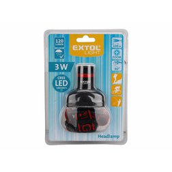 EXTOL LIGHT 43100 Čelovka 120lm CREE, 3W CREE LED, hliník a ABS plast