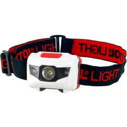 EXTOL LIGHT 43102 Čelovka 40lm, 1W + 2 červené LED, ABS plast