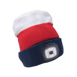 EXTOL LIGHT 43450 Čepice s čelovkou 4x45lm, nabíjecí, USB, bílá/červená/modrá