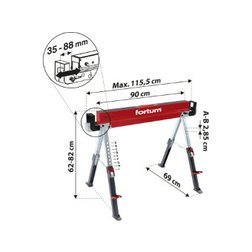 FORTUM 4759999 Koza stavební skládací 590kg, 61,5-82mm