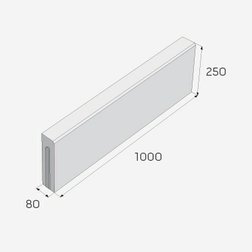 Obrubník chodníkový /100x25x8cm/přírodní ABO16-10 (33ks/pal) PRESBETON