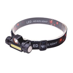 Solight LED Čelovka nabíjecí 3W + COB,150 + 60lm, Li-ion, USB