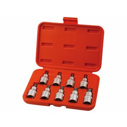 EXTOL PREMIUM 8818124 Hlavice zástrčné TORX, sada 9ks, 1/2"x55mm