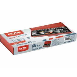 EXTOL PREMIUM 8818370 hlavice nástrčné, sada 65ks, 1/4", 1/2"