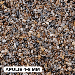 Kamenný koberec říční oblázky APULIE 4-8mm (kamínky + pojivo) - Exteriér (26,25kg/bal)