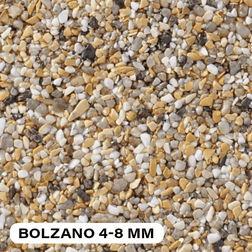 Kamenný koberec mramor a říční oblázky BOLZANO 4-8mm (kamínky + pojivo) - Exteriér