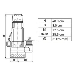 čerpadlo ponorné, 750W, 39000l/h