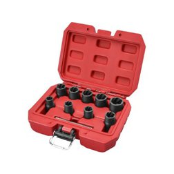 hlavice na uvolňování šroubů a matic, sada 10ks, 3/8", 10-19mm, CrMo