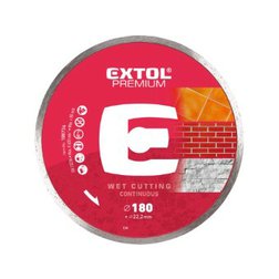 EXTOL PREMIUM 108734 kotouč diamantový řezný celoobvodový - mokré řezání, O 180x22,2x2,5mm