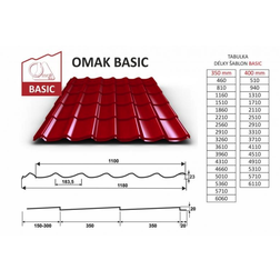 Plechová krytina Omak Basic PE Lesk 0,50mm 25µm