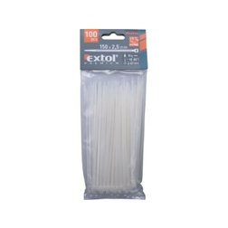 pásky stahovací na kabely bílé, 150x2,5mm, 100ks, nylon PA66