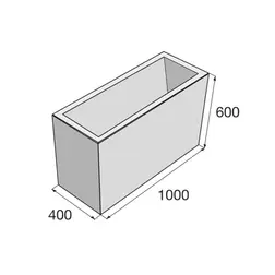 Betonový květináč Pileta 2 přírodní tryskaný 1000x400x600mm PRESBETON Betonový květináč Pileta 2 přírodní tryskaný 1000x400x600mm PRESBETON
