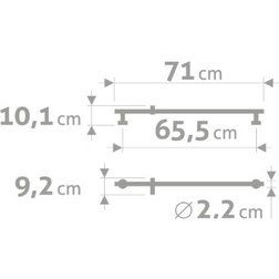 tyč s posuvným držákem sprchy, celokovová, 71cm, nerez