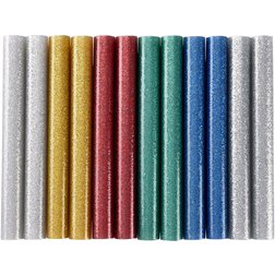 tyčinky tavné, mix barev se třpytem (glitter), pr.11x100mm, 12ks