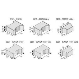 Betonová zámková dlažba BEST BEATON íčko 80mm přírodní (8,3m2/pal)rovné